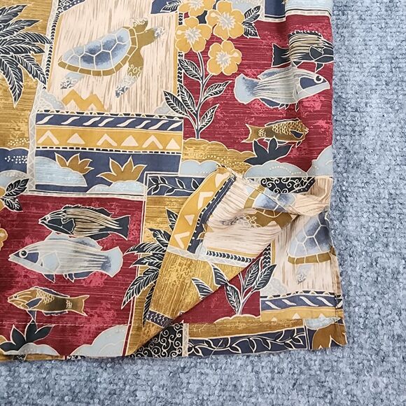 Tori Richard Shirt Mens Medium Tropical Turtle Fish Print Cotton Lawn Hawaii VTG - Picture 9 of 12